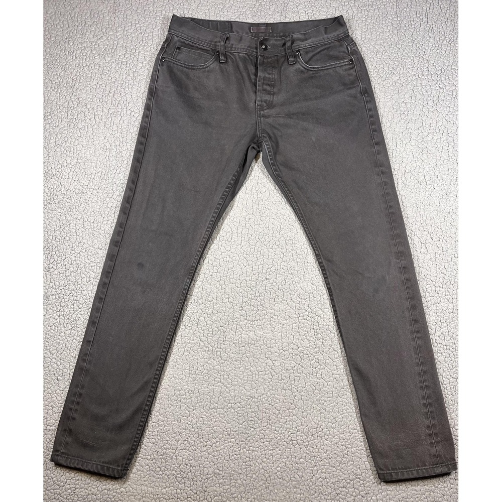 The Unbranded Brand Jeans Mens 34x31 Black UB455 Tight Skinny Selvedge Denim